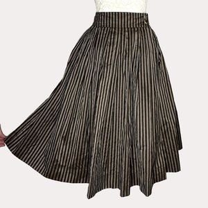 Pauw Amsterdam Pleated A Line Striped Skirt Brown 1 US S bv